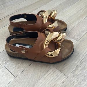 JW Anderson Chain Trim Leather Sandals size 35